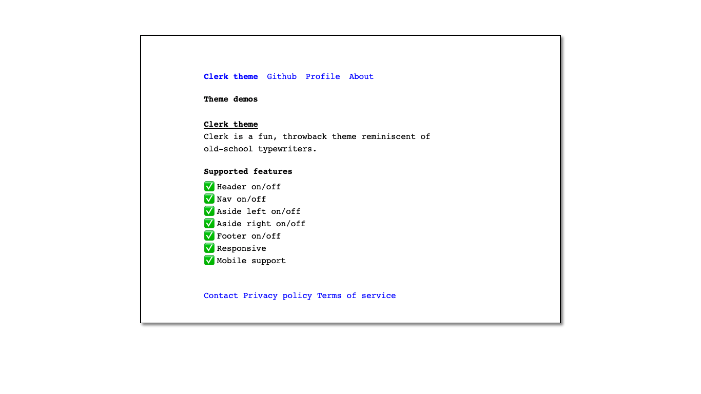 Clerk preview