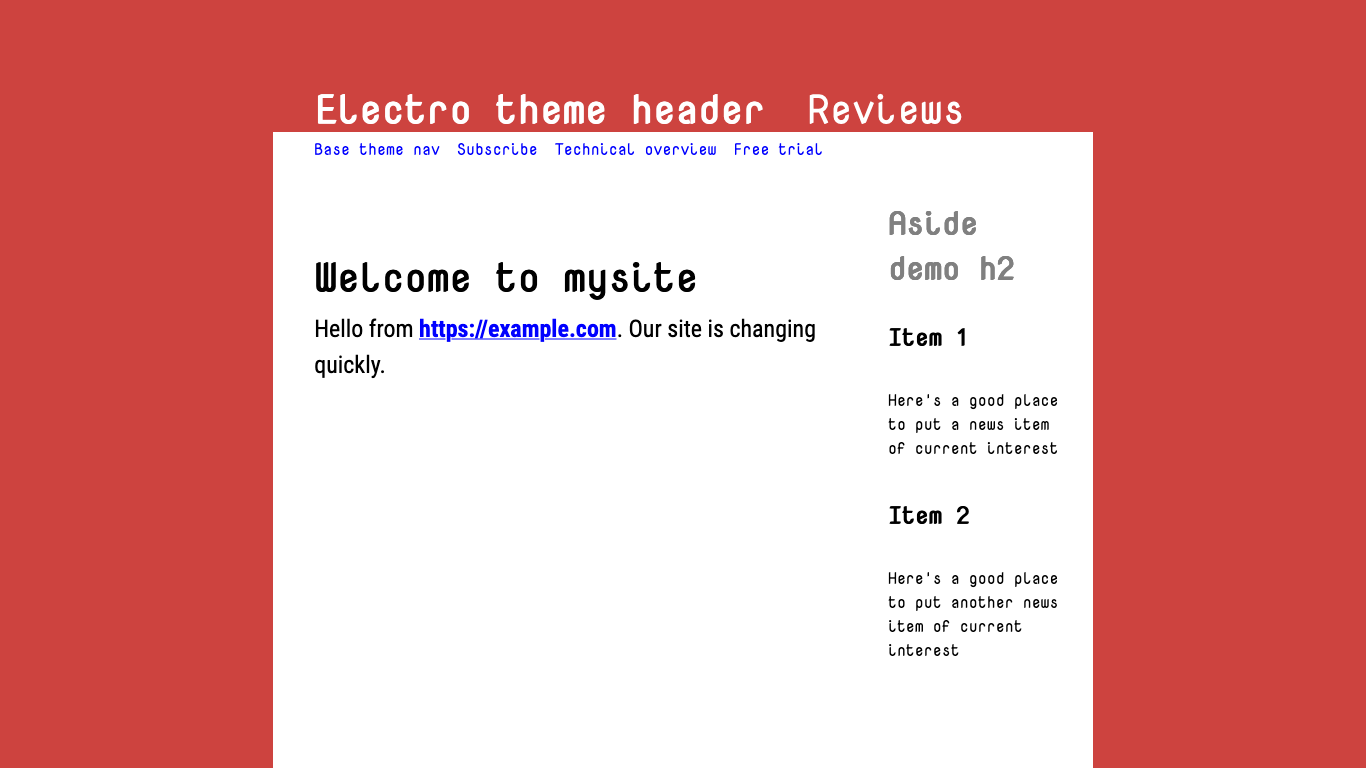 Screenshot of PocoCMS Electro theme