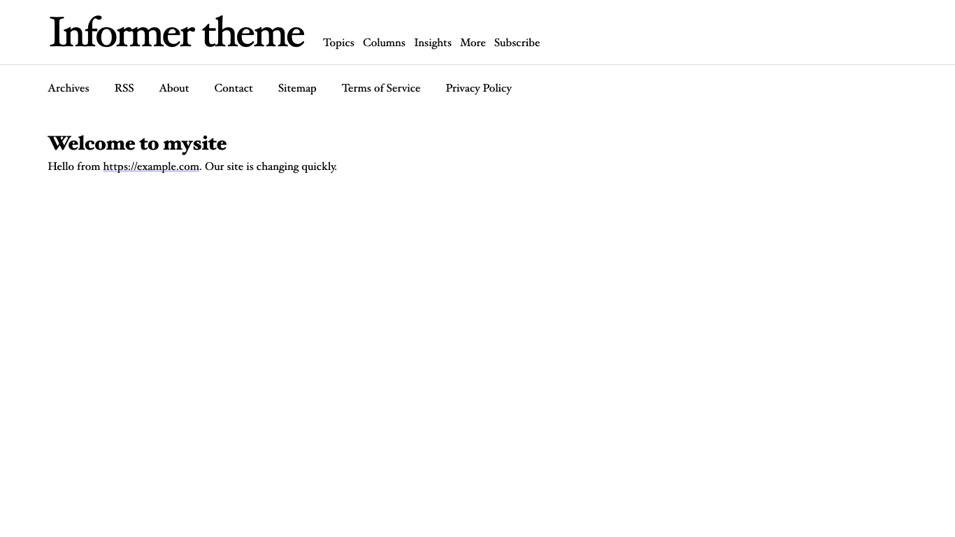 Screenshot of Informer them with aside suppressed