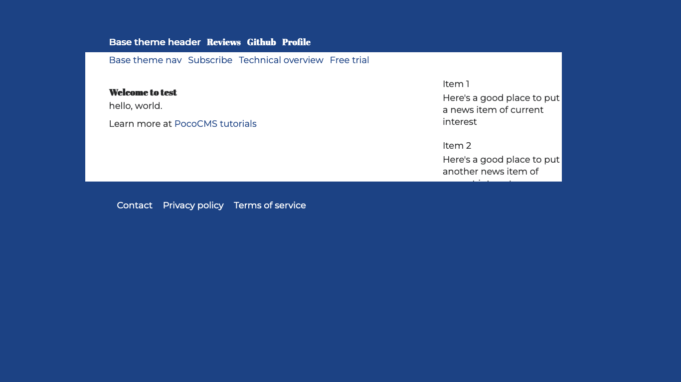 Screenshot of theme with downloadable fonts