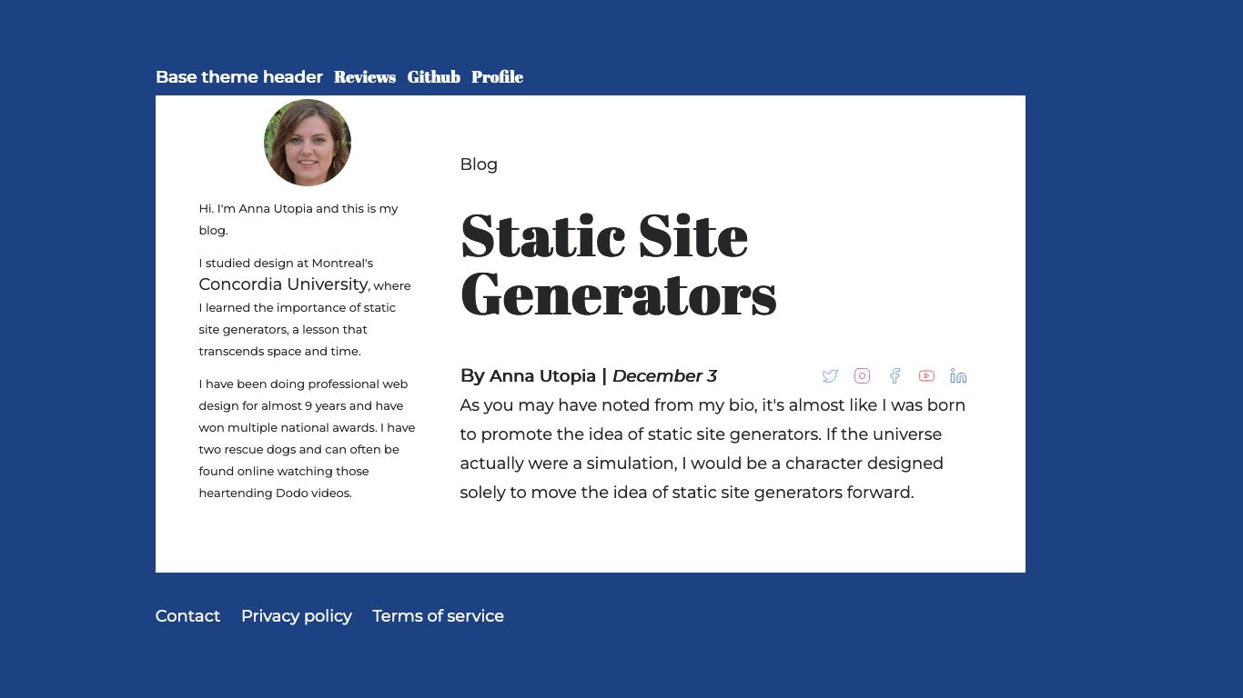 Screen shot of byline with row of icons to its right