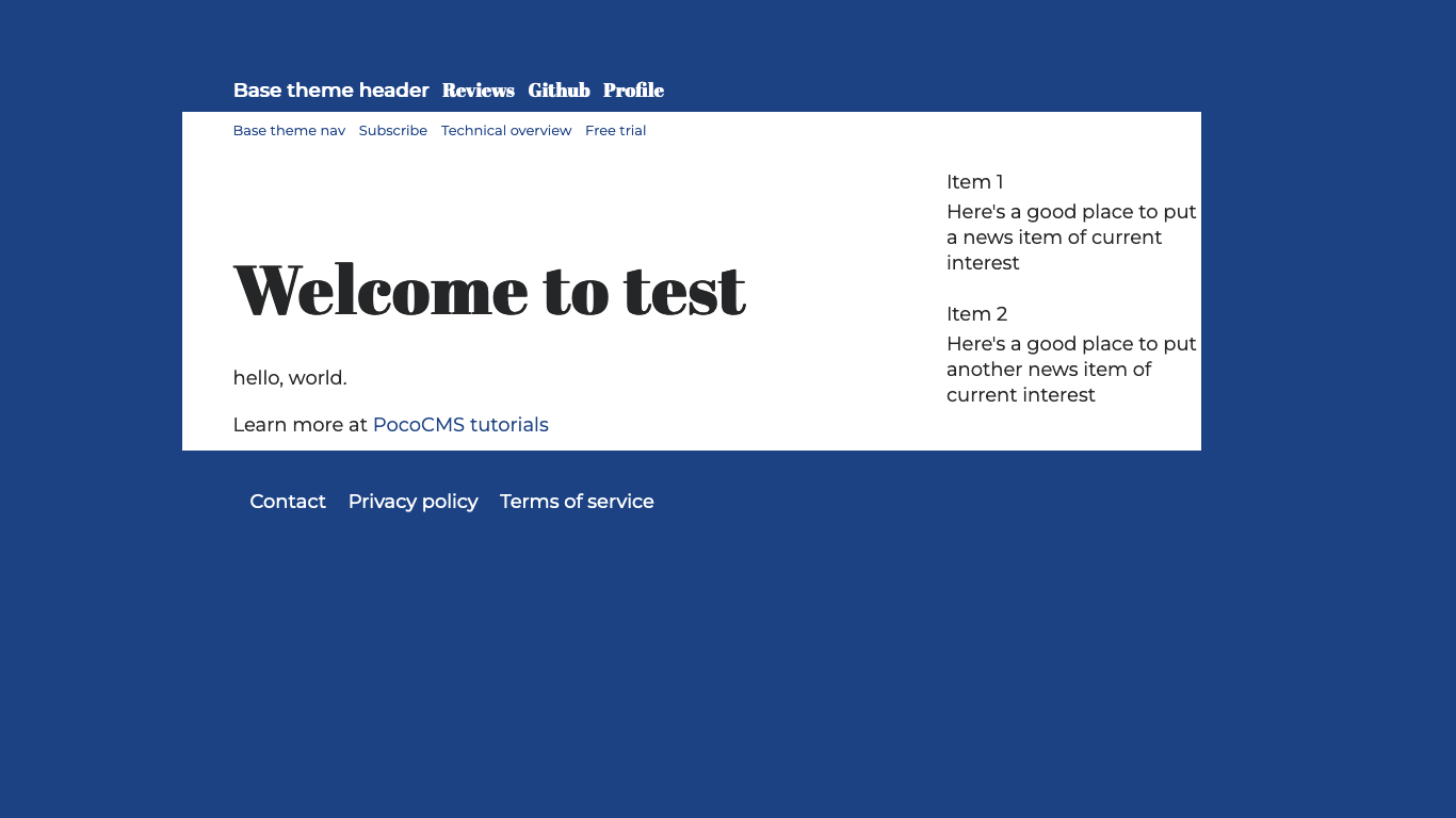 Screenshot of new theme with first font size changes