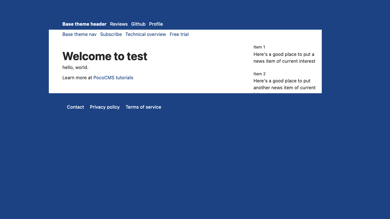 Screenshot of newly added skinny stylesheet