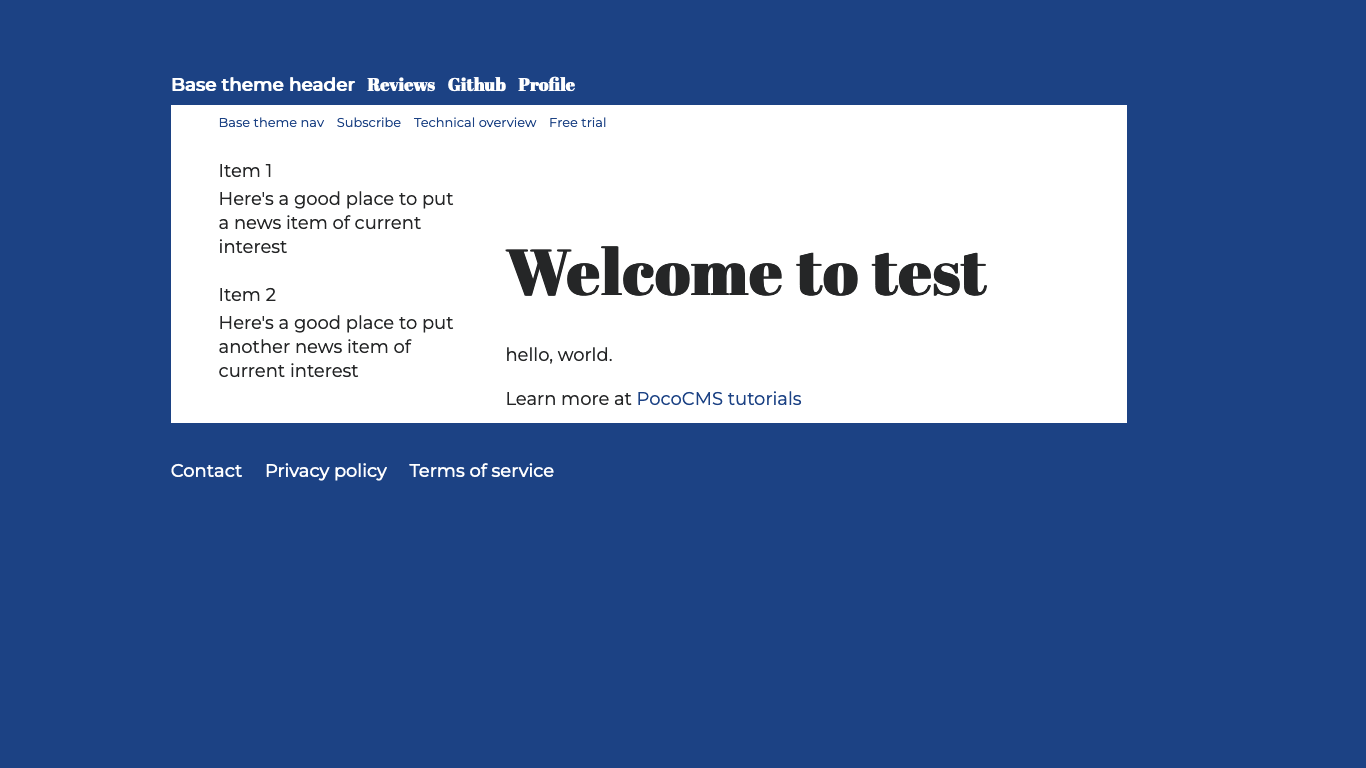 Screenshot of new theme with aside defaulting left